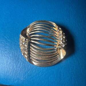 Vintage Marcel Boucher Gold Tone Clear Crystal Fur Clip Pin Brooch